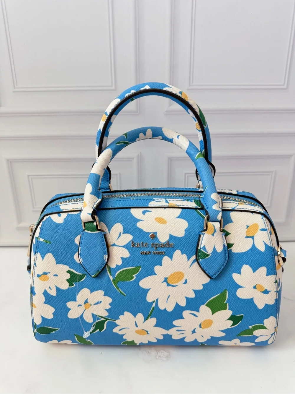 Kate Spade Madison Charming Daisy Duffle Crossbody Bag Blue Floral NWT $349